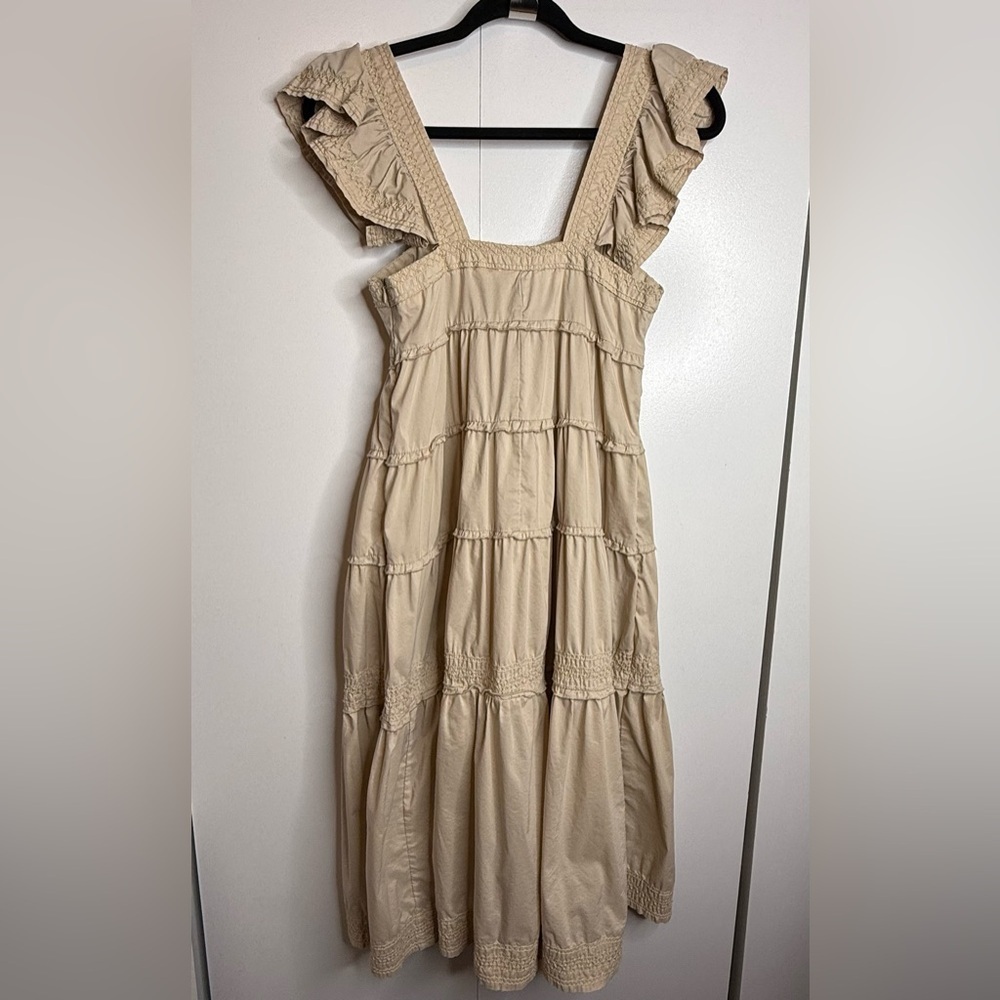 Karlie Tiered Midi Dress in Khali Tan size S - Picture 7 of 10